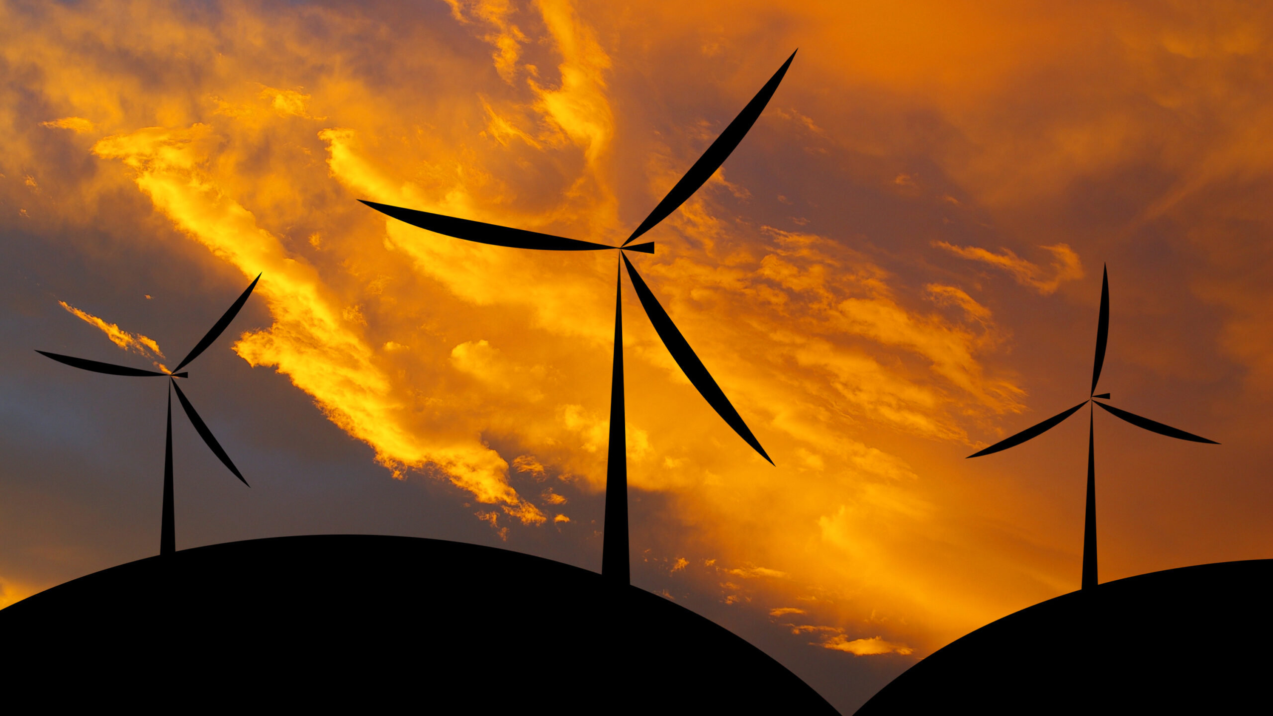 wind turbine silhouette sunset or sunrise economic system background Hw9glvkOnMg scaled