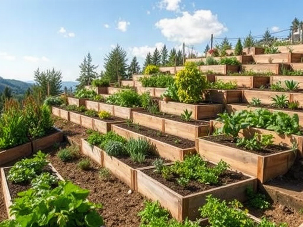 Terrace Farming for a Small Sloped Garden: A 4-Stage Layout and Drainage Plan